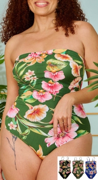 Maillot de bain grande taille imprimé hibiscus (du 42 au 50) Maillot de bain grande taille imprimé hibiscus (du 42 au 50)