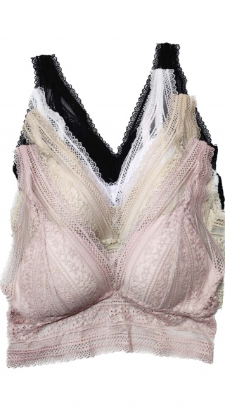 Grossiste L Dessous Lot De Bralettes Rembourr Es En Dentelle Soutien