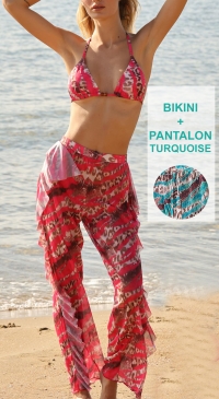 Bikini avec pantalon de plage TURQUOISE Bikini avec pantalon de plage TURQUOISE