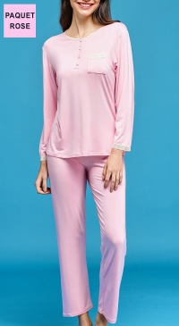 Pyjama printemps femme (du M au XXXL) rose