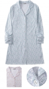 Chemise de nuit manches longues coton