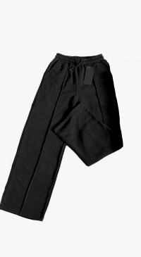 Pantalon droit taille élastique noir